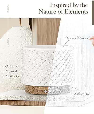 Essential Oil Diffuser - 280ml Ceramic Diffuser for Large Room & Commercial Use, 2.4MHz Aromatherapy Diffuser with Cool Mist Humidifier & Night Light, Ideal for Bedroom, Office, Yoga, Spa, Gifts - Image 2