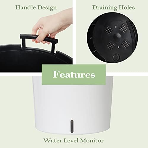 SAROSORA Large Round Self Watering Planter Pot 12.5'' 2-Pack for Home Garden Patio Tall Tree(White 2-Pack) - Image 7