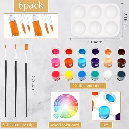 Dinifee 6 Pack Pre Drawn Canvas for Painting Pre Printed Canvas Kit 8 x 10 Inch Stretched Cotton Paint and Sip Set for Adults Couple Party Graduation Summer Date Night(Charming Lady) - Image 4