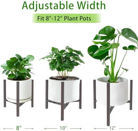 Airpark Adjustable Metal Plant Stand Dark Brown Color with Modern Design - Image 3