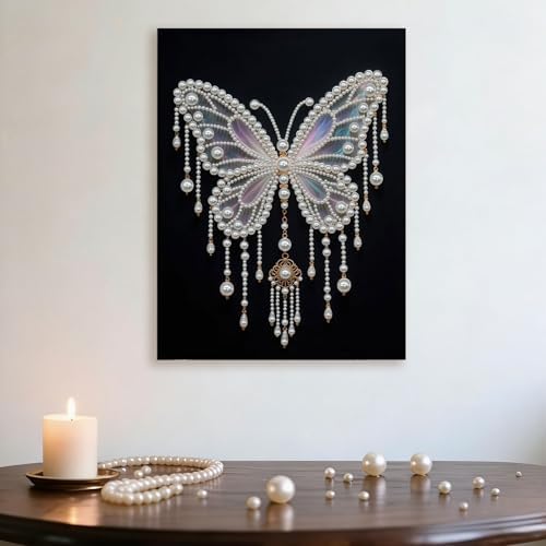 DIY Pearl Painting with Frame, Creative Design, Handmade Stress-Relieving Home Wall Decoration, Includes Frame and Tools-Butterfly-1 - Image 5
