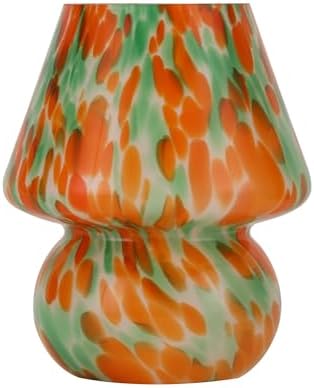 Mushroom Lamp, Green&Orange, Small Glass Bedside Lamp - Image 2