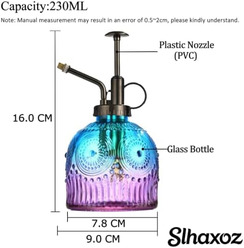 Plant Mister Glass Watering Can Bottle (7.78 oz, Blue-Purple) - Image 4