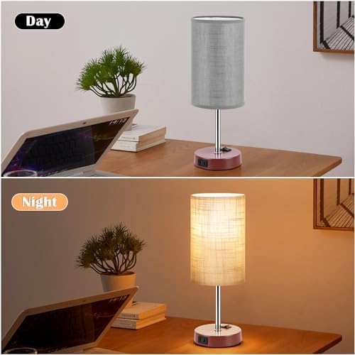 ZJOJO Bedside Table Lamp Set of 2, 13.8" Small Lamp for Bedroom Nightstand - Image 6