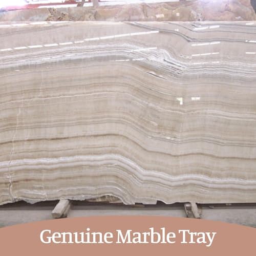Koville Natural Marble Tray, 12"x6" Decorative Tray for Countertop, Catchall for Perfume, Candles, Jewelry Dish Moca Jade - Image 7