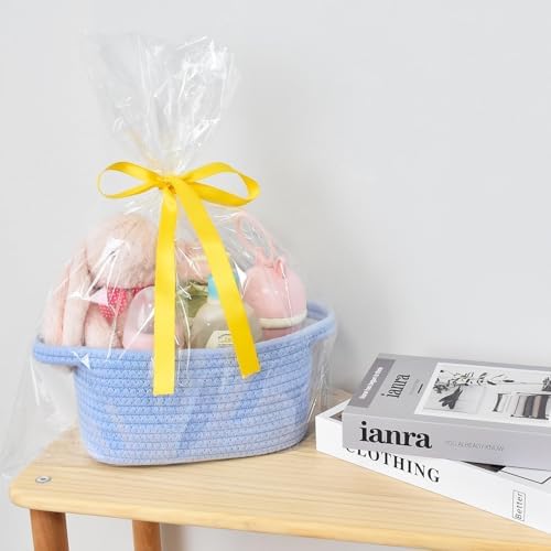 ABenkle Small Storage Basket, Mini Basket, Cute Tiny Cotton Rope Woven Basket, Shelf Basket, Boho Decorative Toy Storage Bin Gift Basket - Image 3