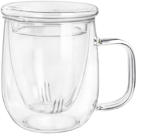 Creano Tea Glass 450 ml – Large Tea Cup with Strainer and Glass Lid – An ideal Tea Maker - Image 6