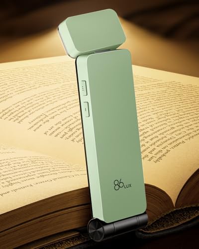 86lux Book Light, Rechargeable Clip-On LED Reading Light for Bed by 86Lux