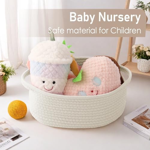 JMvicyroam Small Woven Basket, Empty Gift Basket, White/1 Pack - Image 5