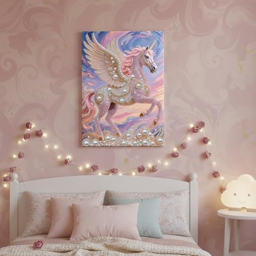 LQCrafK DIY Pearl Art Painting Handcraft Kit for Adults Beginners, Creative Design, Healing Stress-Relieving Home Wall Decoration, with Framed Painting and Tools-Pink Horse-2 - Image 3