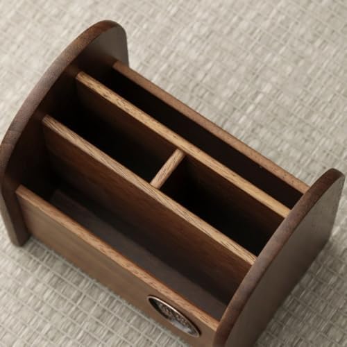 Compact Desk Organizer | Walnut Finish, Multifunctional, Stationery organizer with Side Panels, for Dresser, Living Room - Image 6