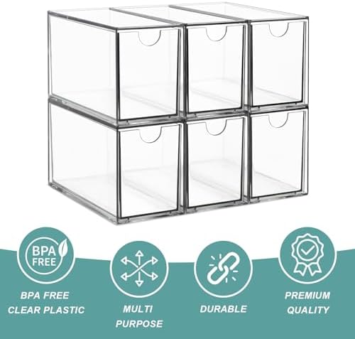 LANLISA Acrylic 6 Pack Tea Bag Organizer and Storage - Image 5