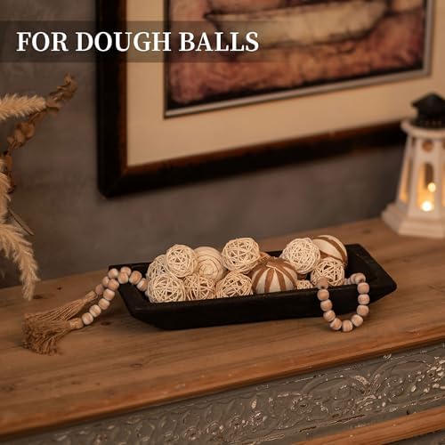 Hanobe Wood Decorative Bowl for Coffee Table Entryway Decor, Rustic Black - Image 2