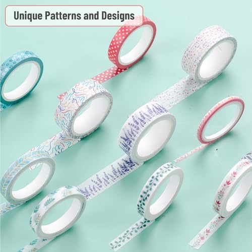 Mr. Pen- Washi Tape Set, 21 Rolls, Assorted Sizes, Floral (Pack of 3) - Image 3