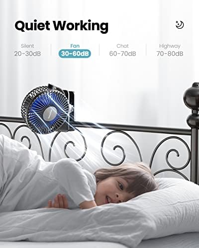 Gaiatop Portable Clip on Fan, Mini Personal Quiet Rechargeable Fan - Image 5