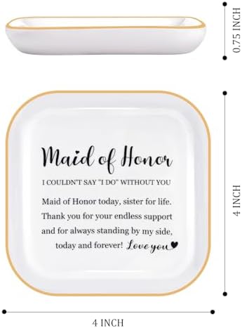 Maid of Honor Sister Ring Dish Trinket Tray Wedding Bridal Shower Gift - Image 5