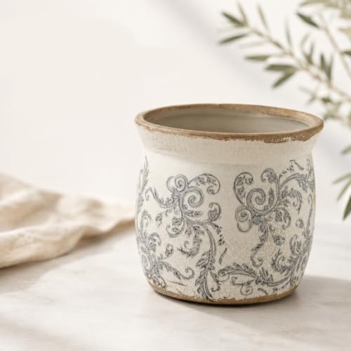 Doysayes Vintage Ceramic Flower Pot for Indoor Plant with Drainage Hole - Image 2