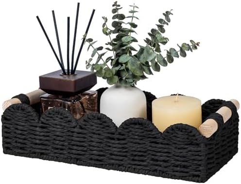 CubesLand Toilet Paper Storage Basket Organizer, Small Wicker Decor Basket by CubesLand