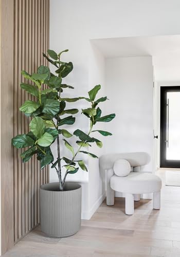 Veradek Round Demi Planter Pots for Indoor/Outdoor Garden Use | Made from Plastic - Concrete Mix with Drainage Holes | Perfect for Small to Large Succulent Plants, Flowers, Modern Interior Plants - Image 5