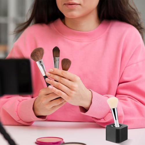 4 Pieces Single Pen Holder For Desk, Solid Metal Fountain Pen Stand, Square Pen Stand, Mini Pen Display Stand Toothbrush Holder, Desk Organizer Accessory, For Home, Office, Students, Teachers (Black) - Image 5
