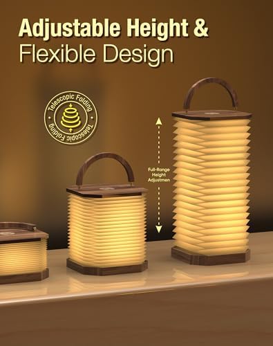 Vertical Accordion Bedside Table Lamp,Japanese Gifts Paper Lights - Image 2