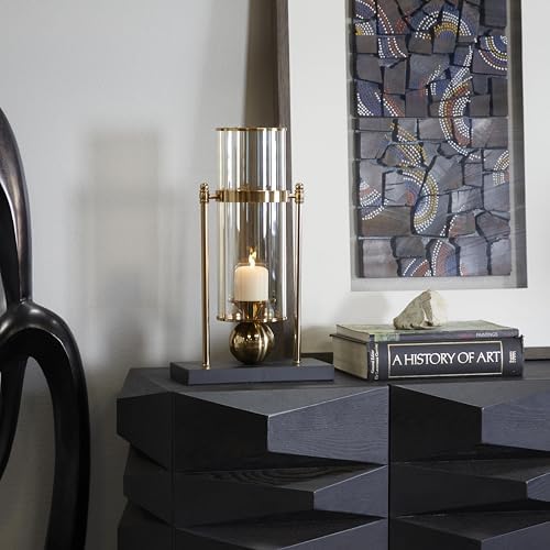 CosmoLiving by Cosmopolitan Metal Hurricane Lamp 10" x 5" x 17" - Image 3