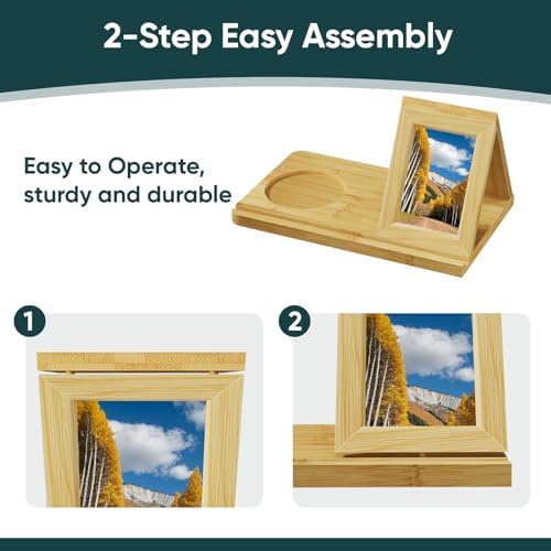 Semiocthome Picture Frame Phone Docking Station with Book Rest, Desk Nightstand Organizer, Present for Men Birthday Anniversary Ideas - Image 4