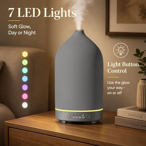 Gooamp 200ML Ceramic Essential Oil Diffuser for Home, Stone Diffuser - Image 6