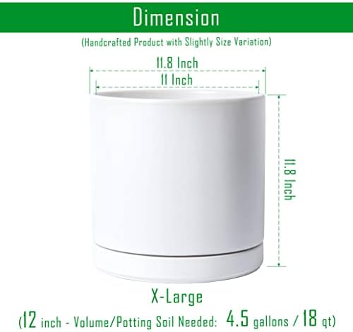 D'vine Dev 12 Inch Ceramic Planter Pot, White, 94-O-F-1 - Image 3