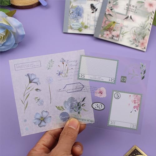 40 Sheets Sticker Book for Adults Journaling, Washi and PET Materials, Ephemera Aesthetic Stickers for Junk Journals, Bujo, Planners - Image 6