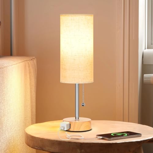 Dott Arts Table Lamp for Bedroom, 3-Color Bedside Lamps with Pull Chain - Image 6
