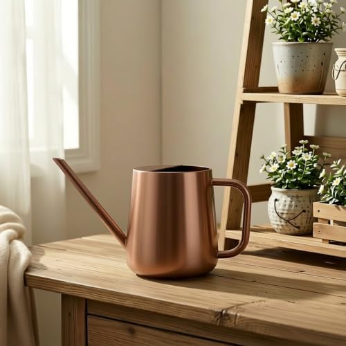 Watering Can for Indoor & Outdoor Plants, 35 oz/1000ml Watering Can with Metal Handle, Stainless Steel Garden Long Spout Watering Pot for Indoor House Plants Bonsai Flower Decorative - Image 5