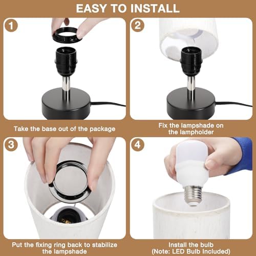 Table Lamp for Bedroom - Bedside Lamps for Night Stands（Blub Included） - Image 5