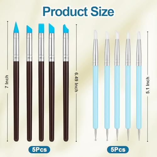 Amrules 10 Pcs Clay Sculpting Tools Kit with Silicone Tips - Image 2