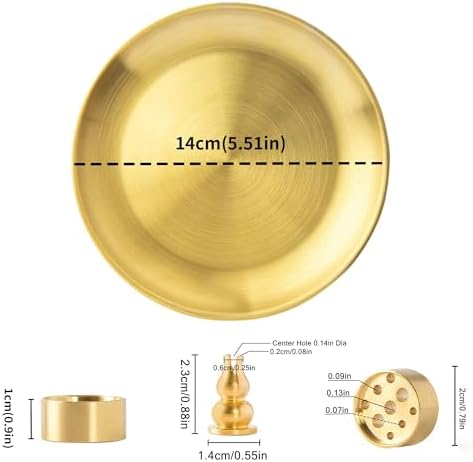 3 in 1 Brass Gourd Incense Burner Sticks Cones Coils Ash Catcher Home Decor - Image 2