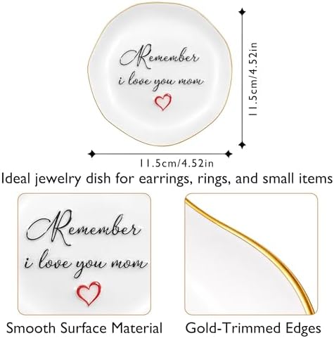 Gifts for Mom, Ring Dish Jewery Tray, White Ceramic Trinket Dish Tray Jewelry Ring Earring Organizers, Birthday Mothers Day Christmas Gift for Mom - Image 2