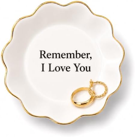 Remember, I Love You Jewelry Dish, Ceramic Ring Holder, Gift for Women by WOODme