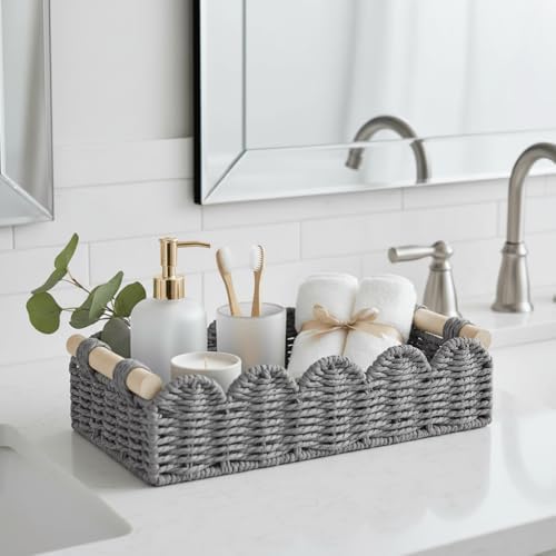 CubesLand Toilet Paper Storage Basket Organizer, Small Wicker Decor Basket - Image 5