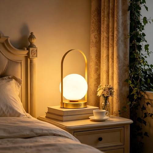 Senzoy Globe Table Lamp, Portable Mini LED Night Light, Gold by Unknown
