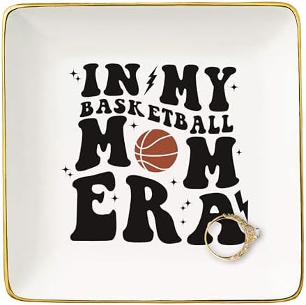 NZY Basketball Coach Gift - Ceramic Jewelry Tray Trinket Holder Ring Dish by NZY