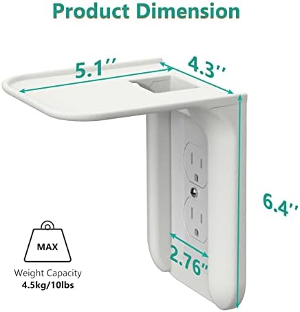 WALI Outlet Shelf Wall Holder, Bathroom Shelf for Smart Home Decor - Image 3