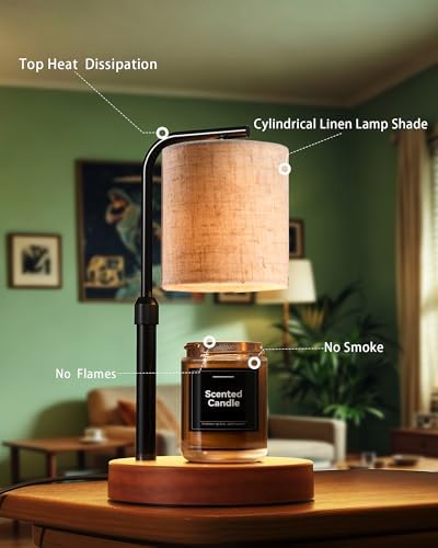 LISUNAR Candle Warmer Lamp with Timer Dimmer,Adjustable Height Wax Warmer with 2 Bulbs for Jar Candles,Birthday Gifts for Mom Women Her,Vintage Electric Candle Lamp for Cozy Home Decor & Linen - Image 2