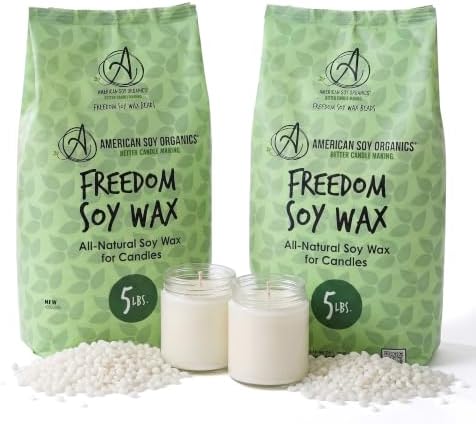 American Soy Organics Freedom Soy Wax Beads, All-Natural Candle Wax, 10 lbs by AmericanSoyOrganics