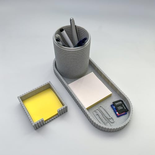 Desk Organizer Set with Pen Holder, All Tray and Sticky Note Holder,Desk Accessories Office Decor & Workspace Organizers, 3D Printed Small Home Desk Organization - Image 6