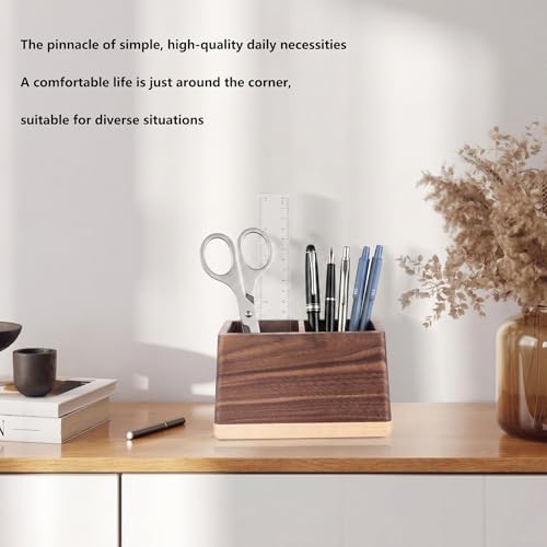 Walnut Pencil Holder Wood Pen Holder for Desk Multiple-Use - Image 5