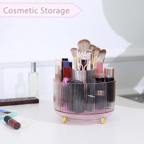 SKYDUE Rotating Pencil Pen Holder, Pen Organizer with 5 Slots - Aesthetic Desk Organizer and Accessories for School, Home, Office Supplies - Image 5