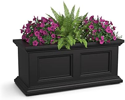 Mayne Fairfield 24in Self-Watering Rectangular Window Box Planter, Black by Mayne