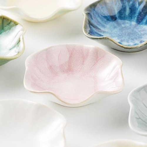 2Pcs Ceramic Jewelry Dish - Lotus Leaf Shape, for Ring Holder Necklace Small Key, Suitable for Mother Friend Sister, Gifts for Women, Cute Plate Trinket Tray, Home Decor (Light Blue & Pink) - Image 6