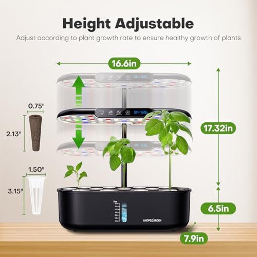 Ahopegarden Hydroponics Growing System: 12 Pods Temp ＆ Humidity Display - Image 5