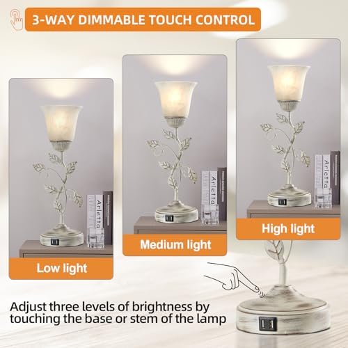 Rustic Touch Table Lamp for Bedroom with 2 USB C+A Ports - Image 3